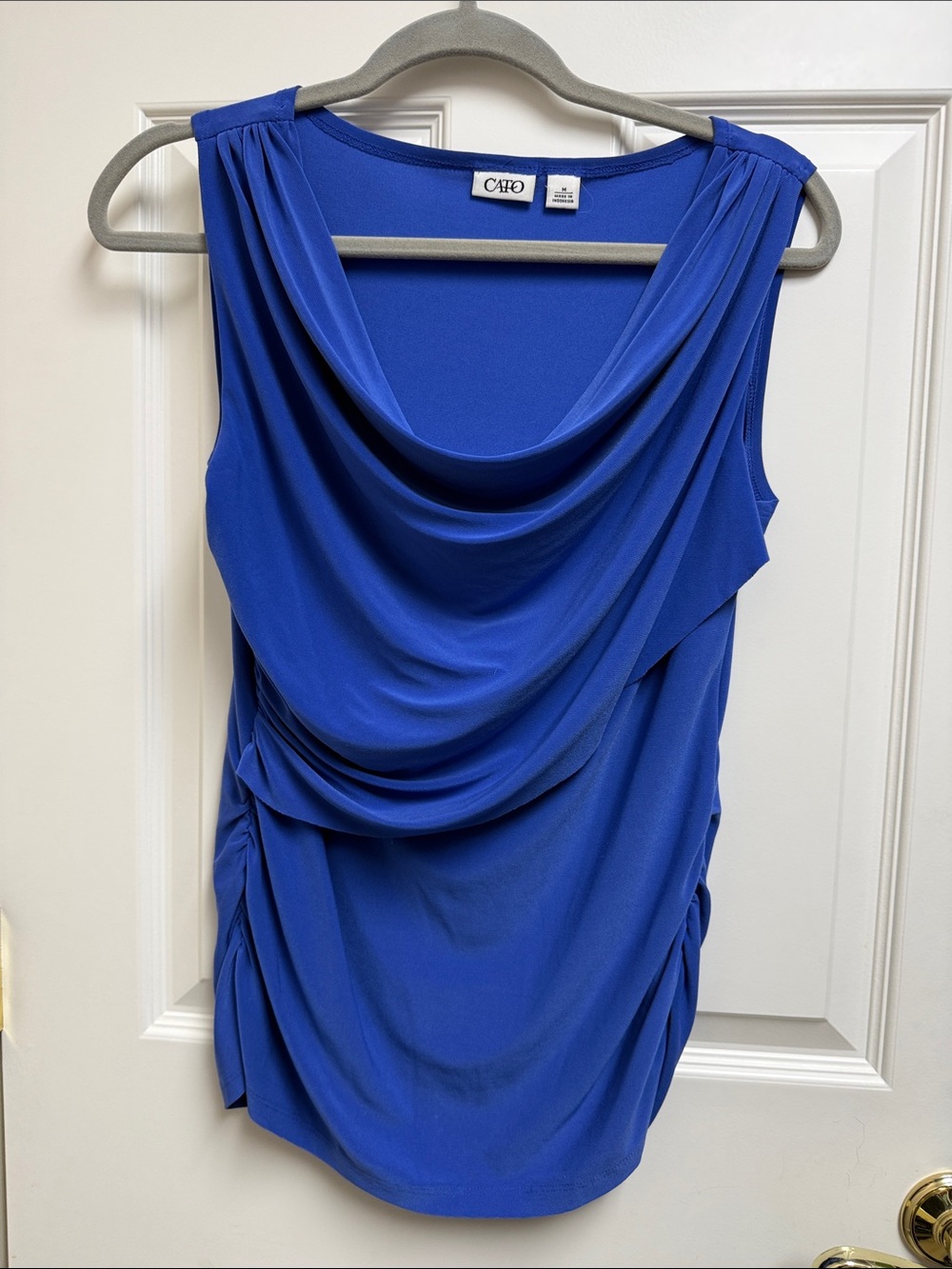 Cato Royal Blue Draped Cowl Neck Tank